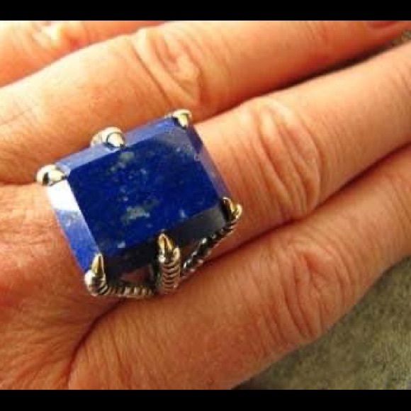 Women 925 silver ring with lapis lazuli size 7.5 - Picture 1 of 3